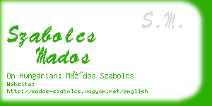 szabolcs mados business card